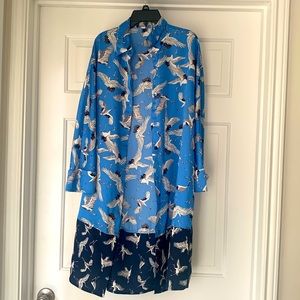 RIVA Blue & Black Swan Midi Dress